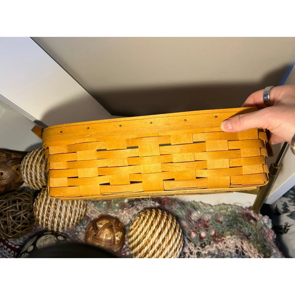 Longaberger serving Basket with Leather handles